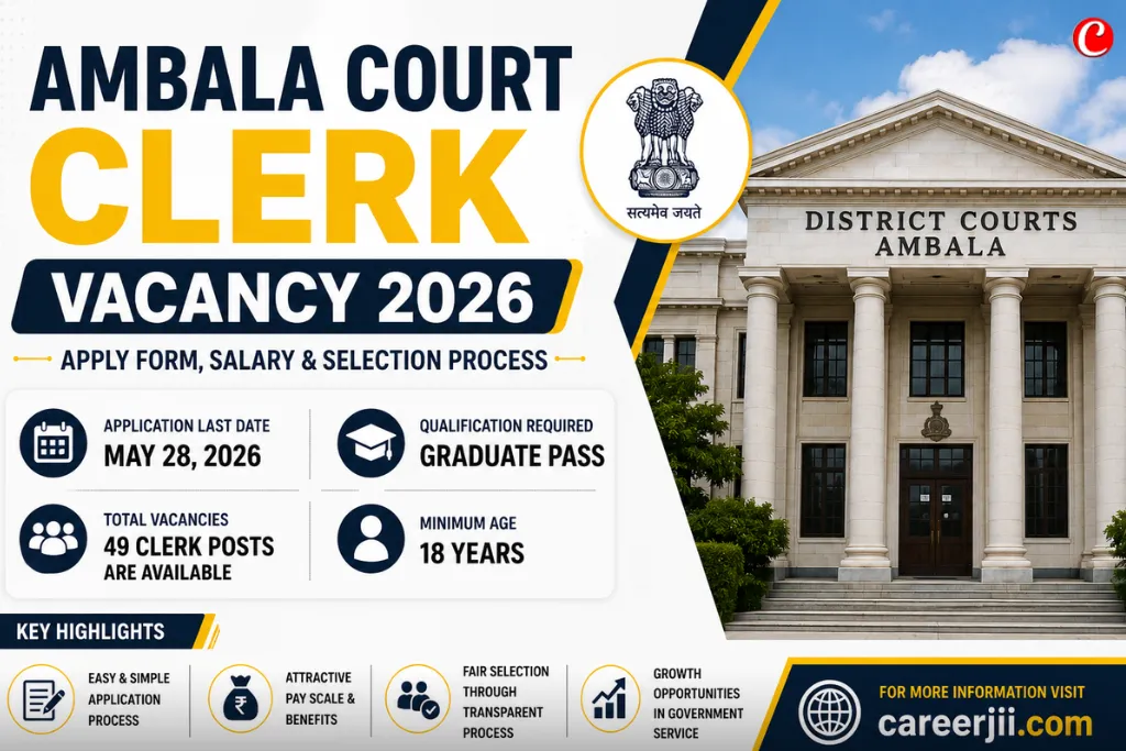 Ambala Court Clerk Vacancy