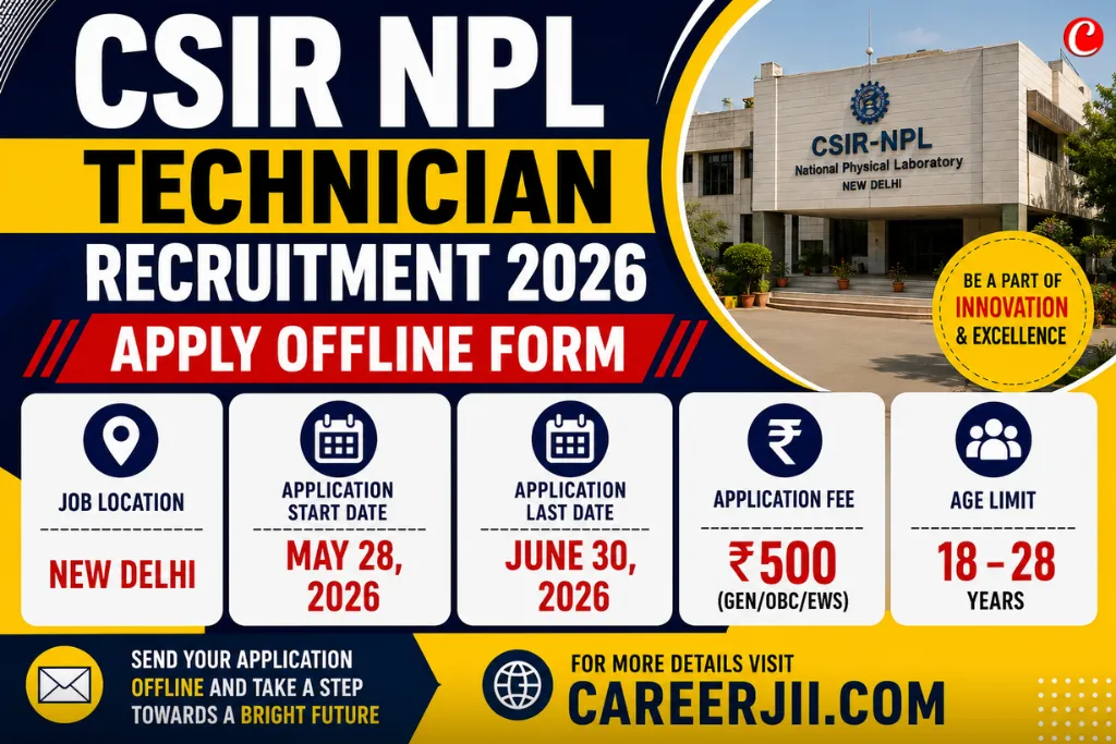 CSIR NPL Technician Recruitment 2026
