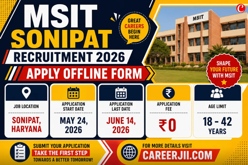 MSIT Sonipat Recruitment 2026