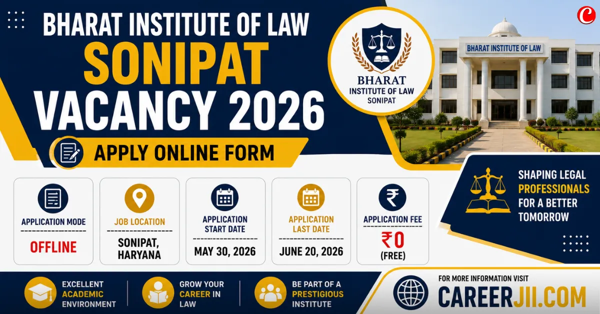 Bharat Institute of Law Sonipat Vacancy 2026