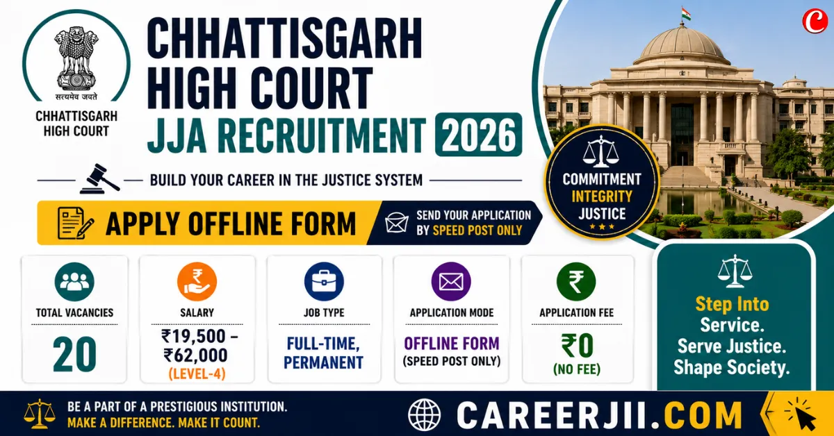 Chhattisgarh High Court JJA Recruitment 2026