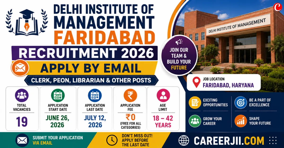 Delhi Institute of Management Faridabad Recruitment 2026