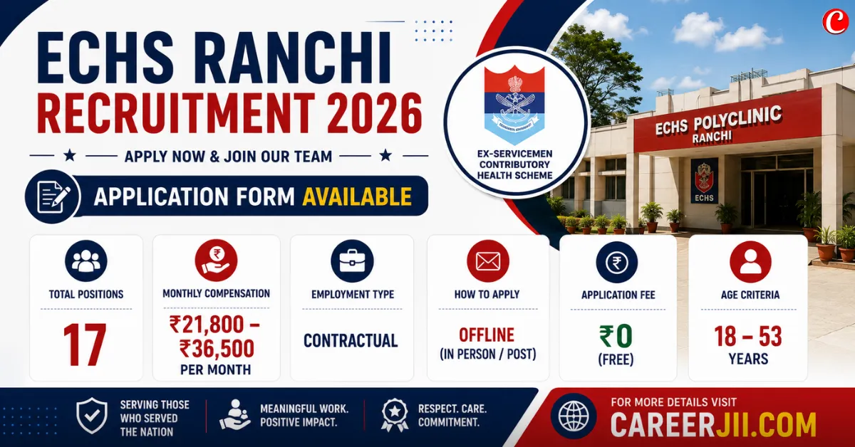 ECHS Ranchi Recruitment 2026