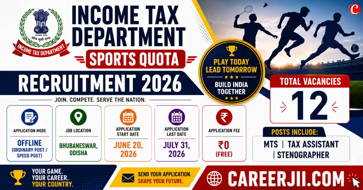 Income Tax Department Sports Quota Recruitment 2026
