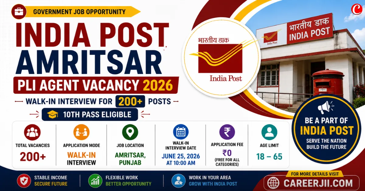 India Post Amritsar PLI Agent Vacancy 2026