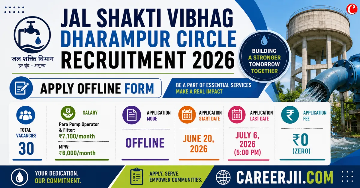 Jal Shakti Vibhag Dharampur Circle Recruitment 2026