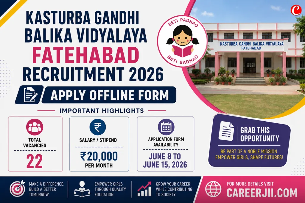 Kasturba Gandhi Balika Vidyalaya Fatehabad Recruitment 2026