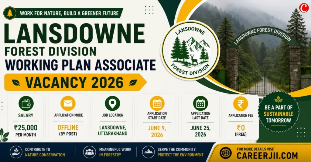 Lansdowne Forest Division Working Plan Associate Vacancy 2026