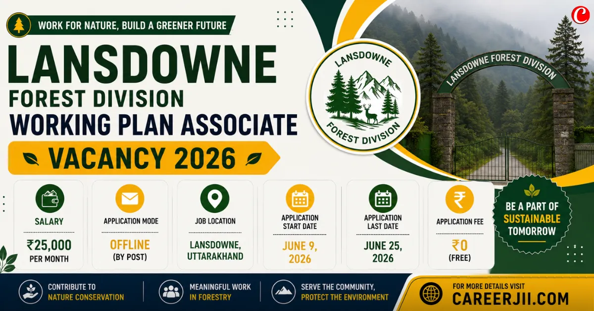 Lansdowne Forest Division Working Plan Associate Vacancy 2026
