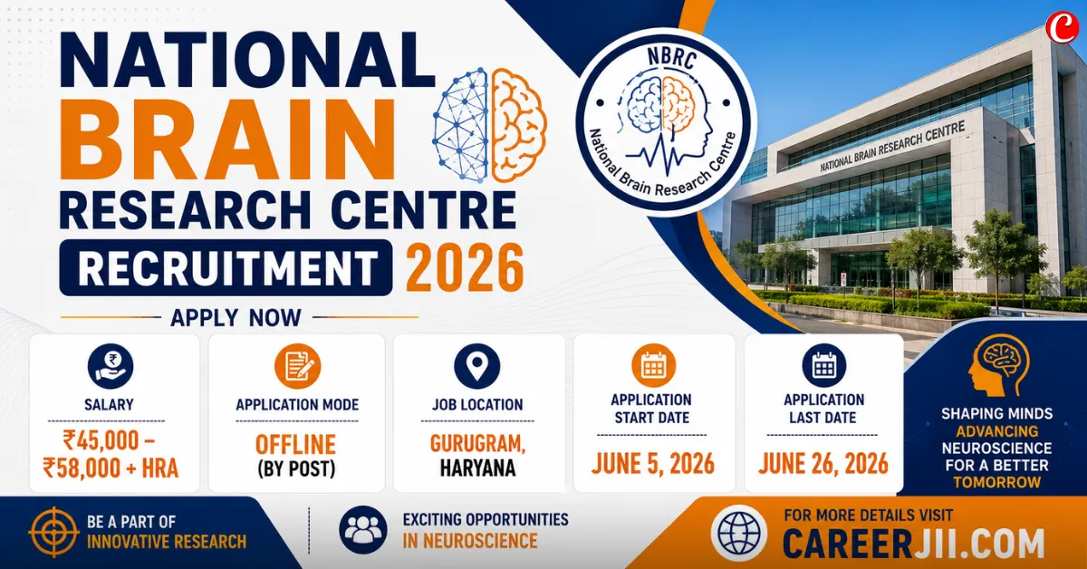 National Brain Research Centre Recruitment 2026
