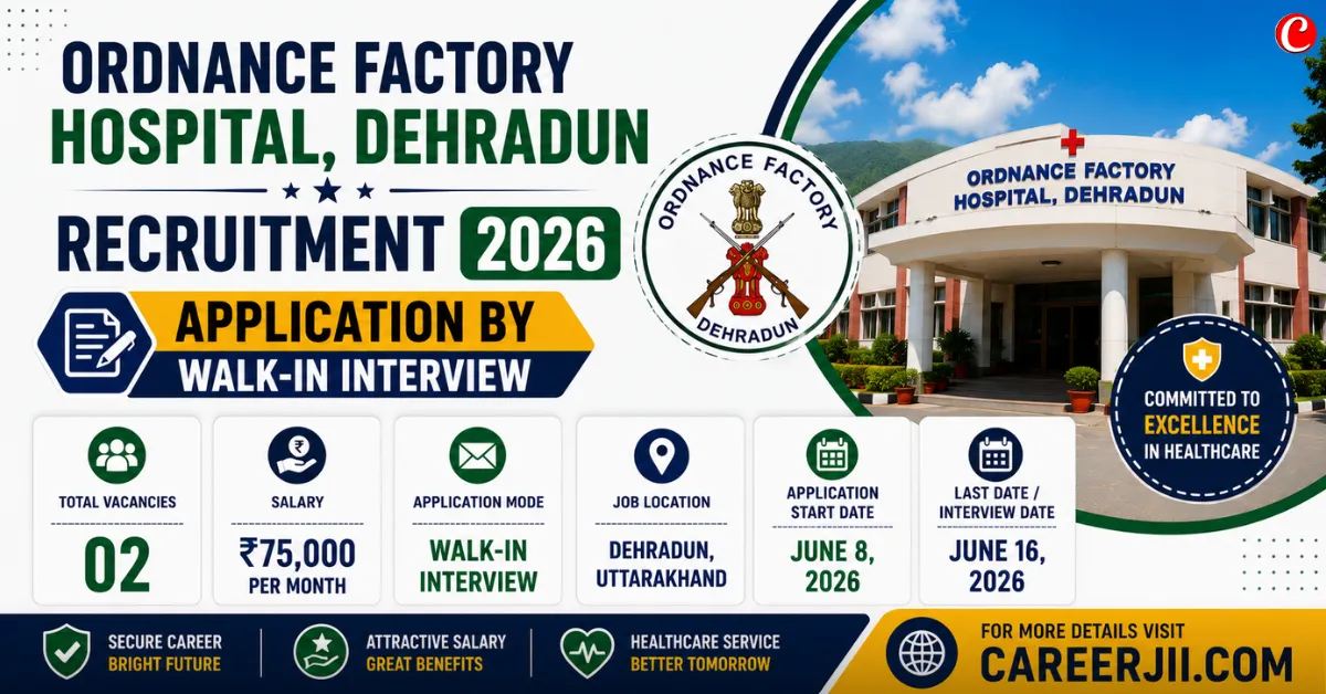 Ordnance Factory Hospital Dehradun Recruitment 2026