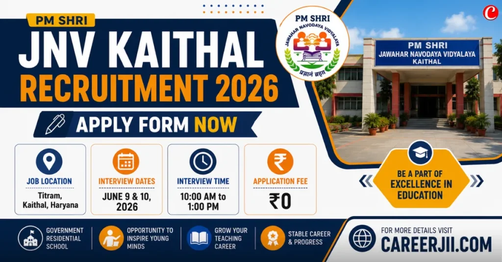 PM Shri JNV Kaithal Recruitment 2026