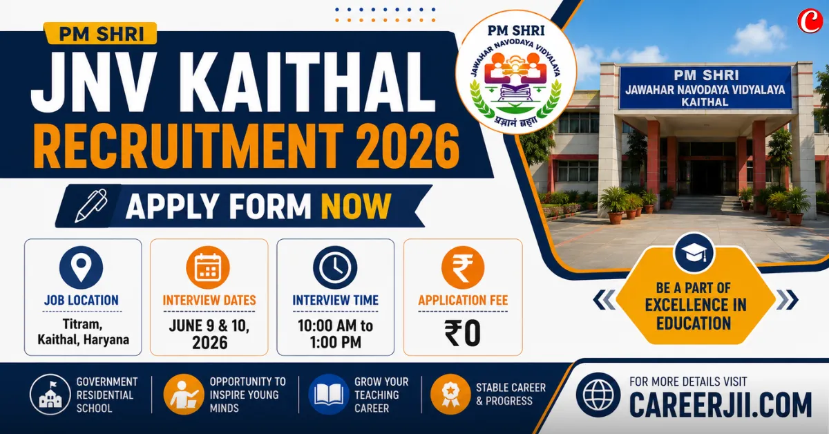 PM Shri JNV Kaithal Recruitment 2026