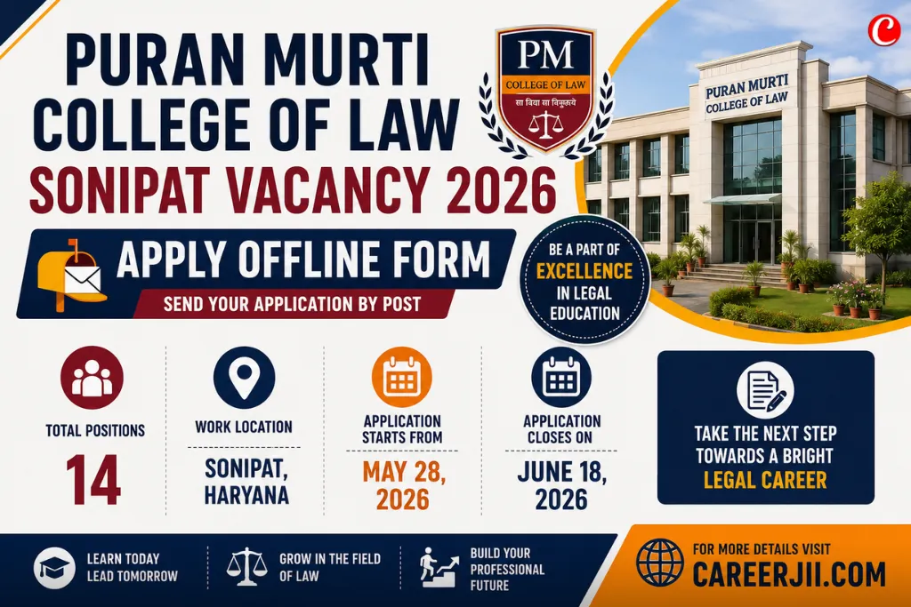 Puran Murti College of Law Sonipat Vacancy 2026