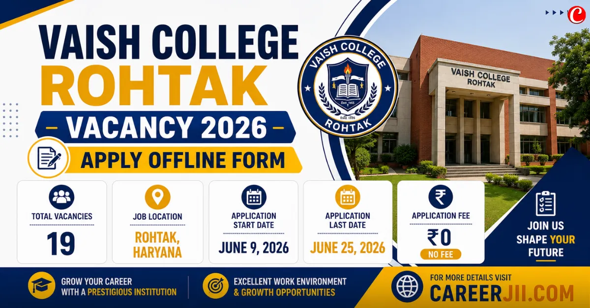 Vaish College Rohtak Vacancy 2026