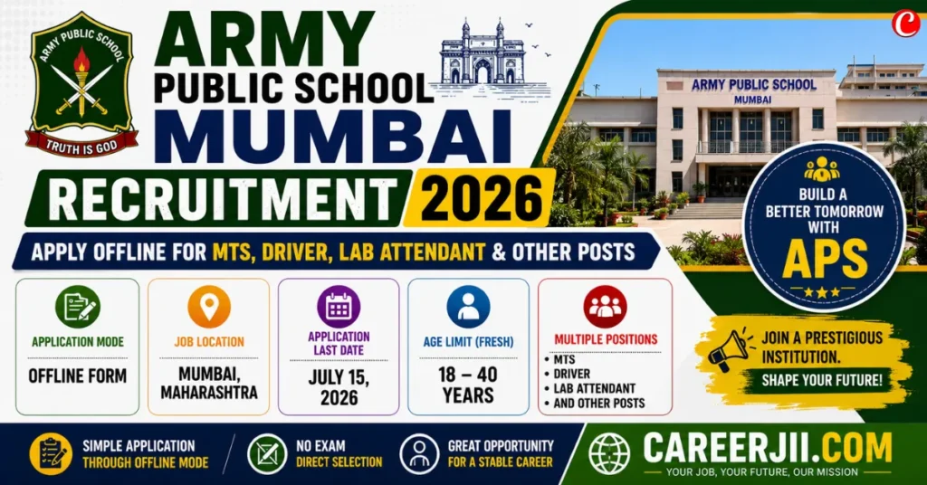 Army Public School Mumbai Recruitment 2026