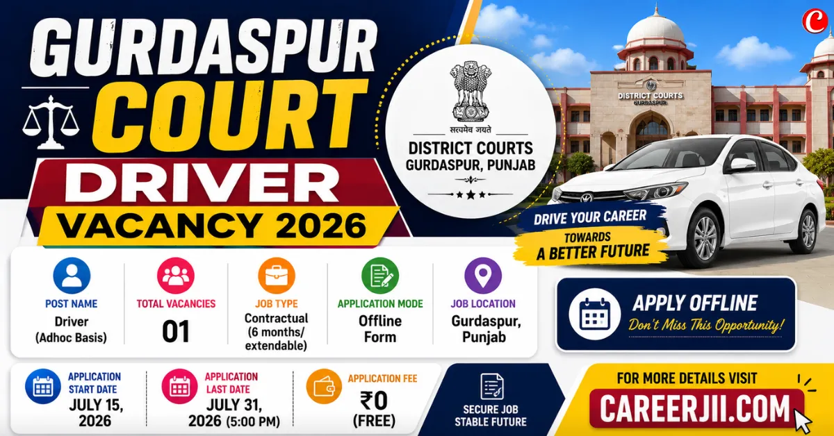 Gurdaspur Court Driver Recruitment 2026