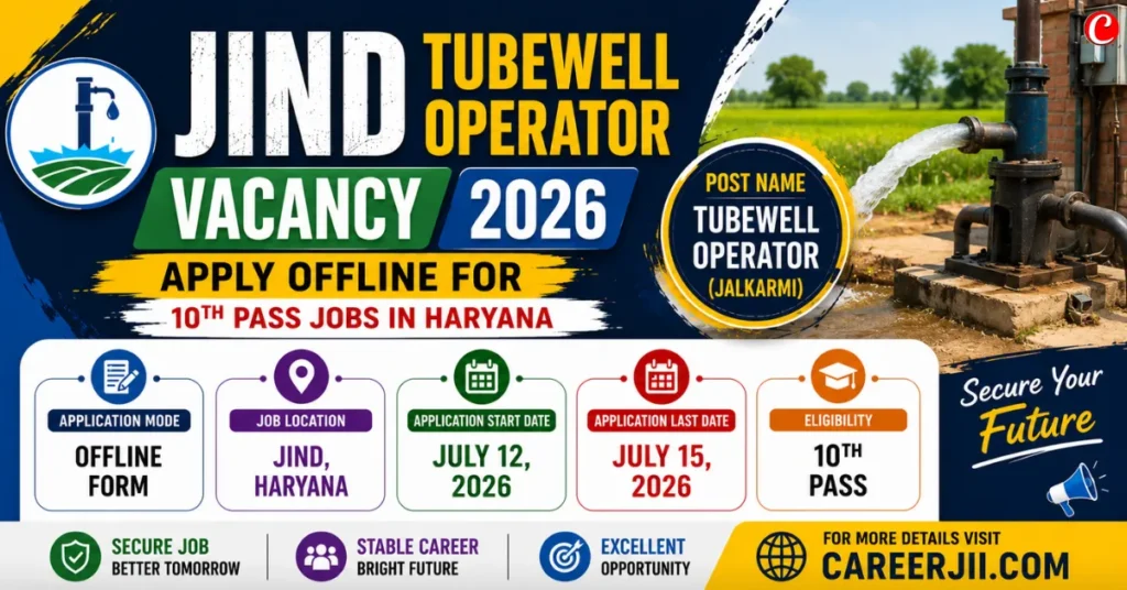Jind Tubewell Operator Vacancy 2026