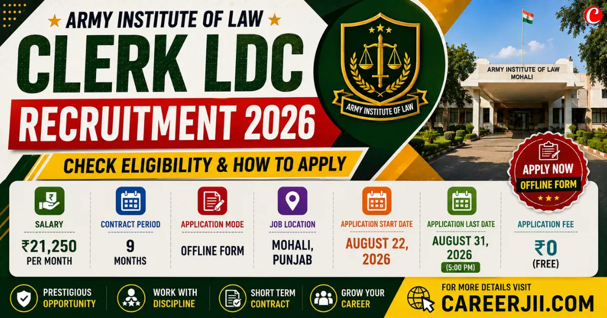 Army Institute of Law Clerk LDC Recruitment 2026