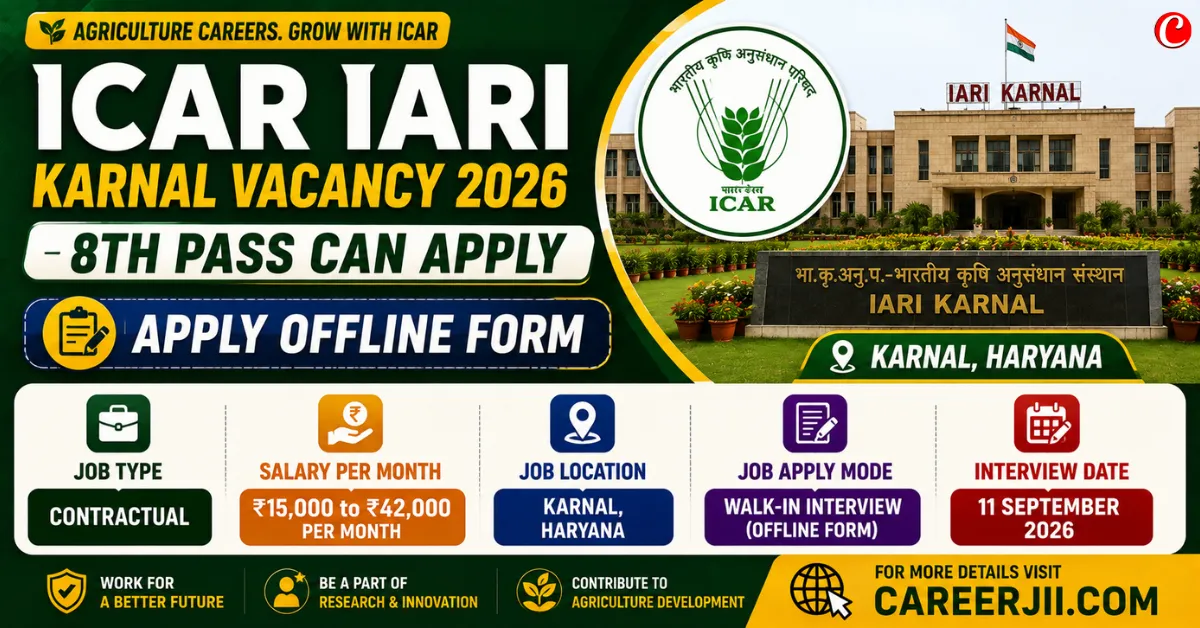 ICAR IARI Karnal Vacancy 2026