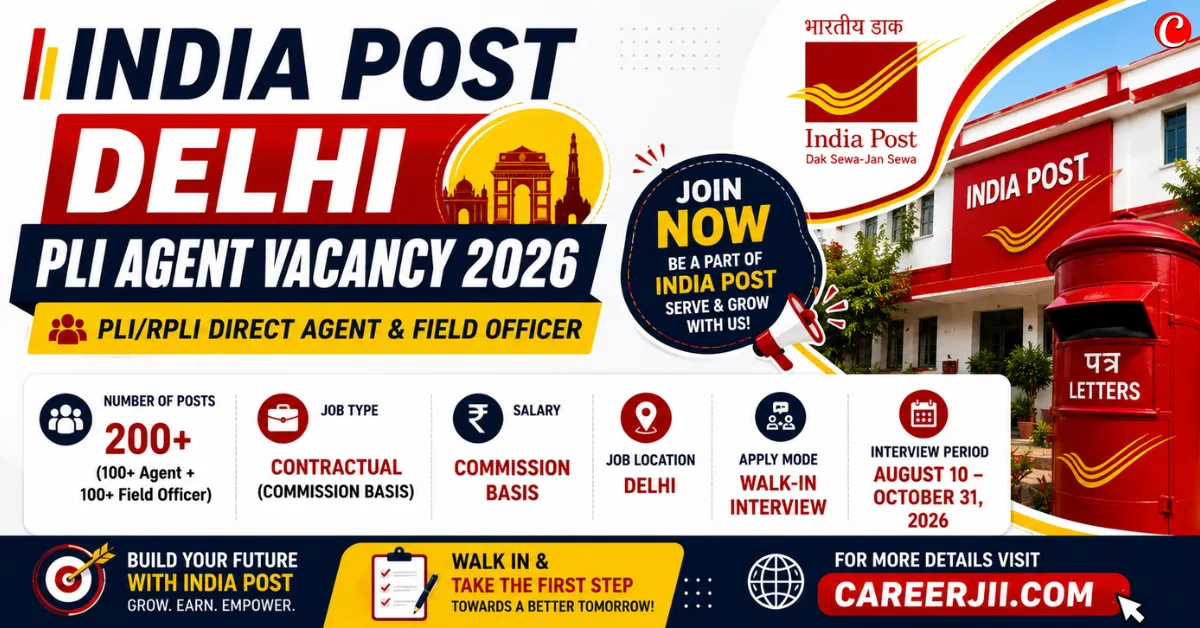 India Post Delhi PLI Agent Vacancy 2026
