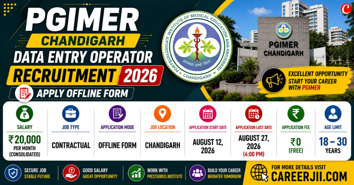 PGIMER Chandigarh Data Entry Operator Recruitment 2026