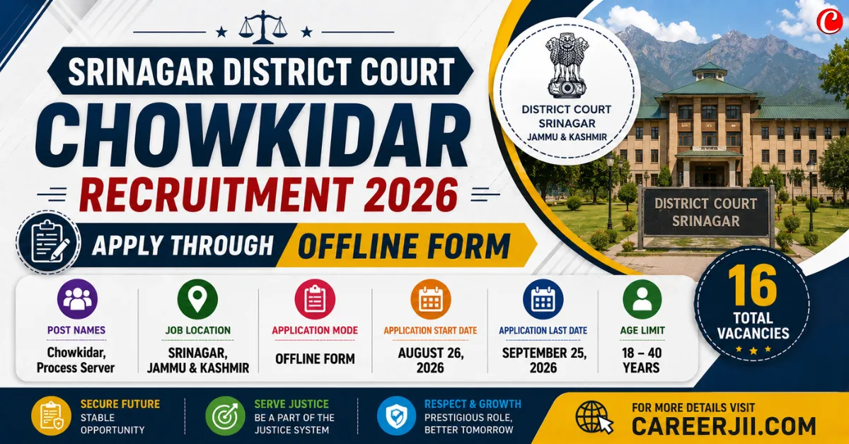 Srinagar District Court Chowkidar Recruitment 2026